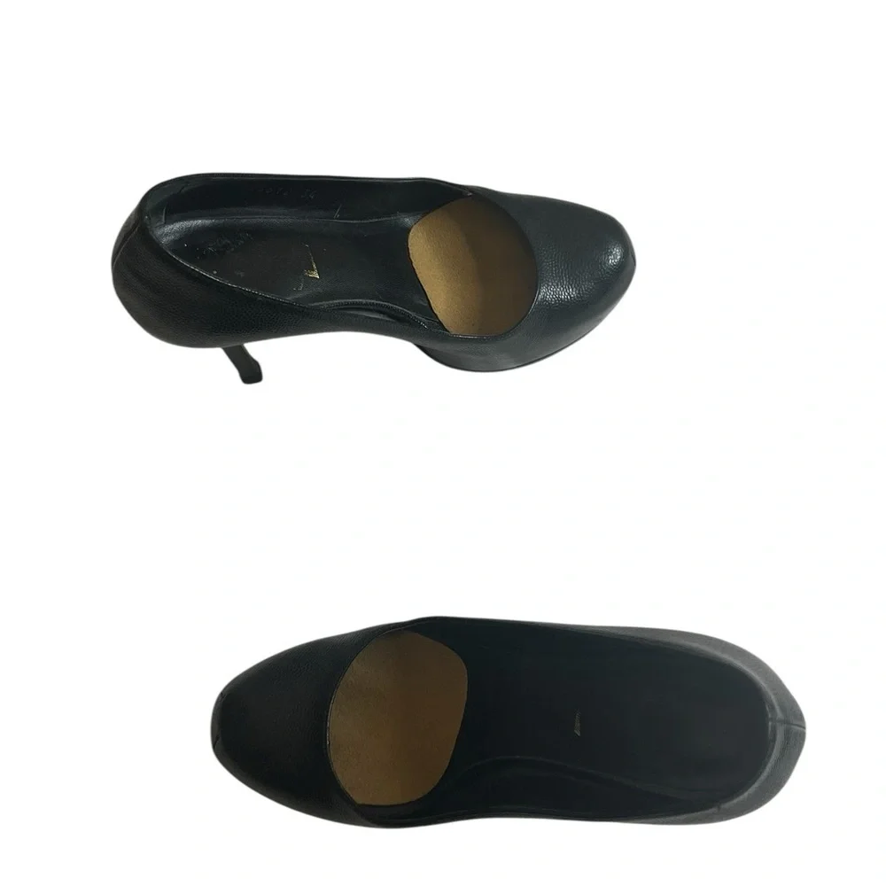 YSL Yves Saint Laurent Embossed Leather Pumps Heels Black size 34 - Picture 16 of 16